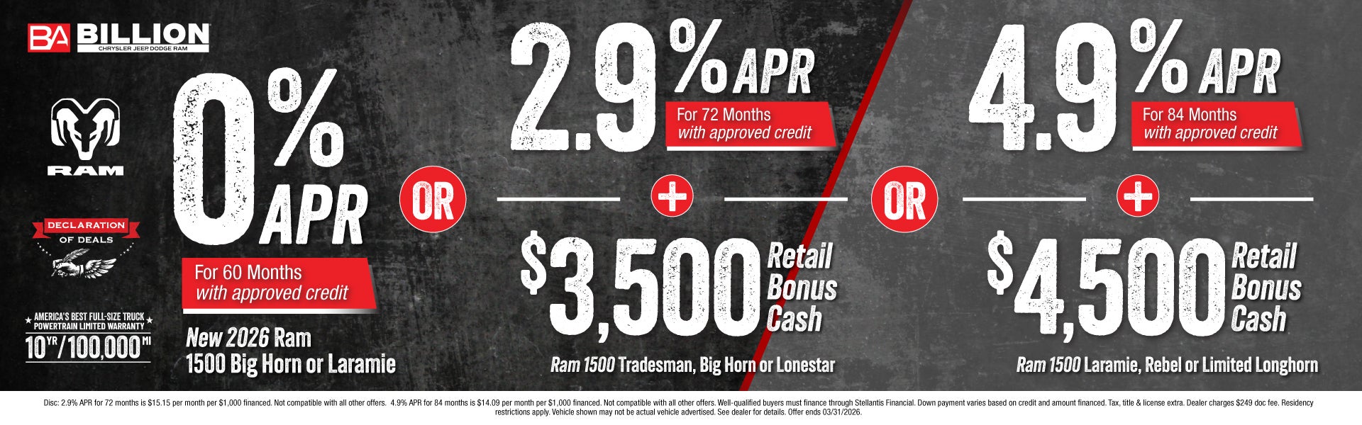 NEW 2026 RAM 1500 BIG HORN OR LARAMIE