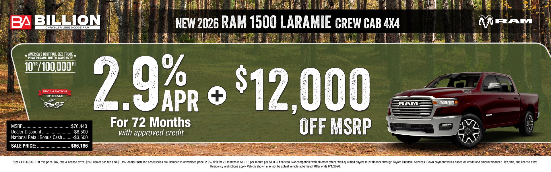 NEW 2026 RAM 1500 LARAMIE CREW CAB