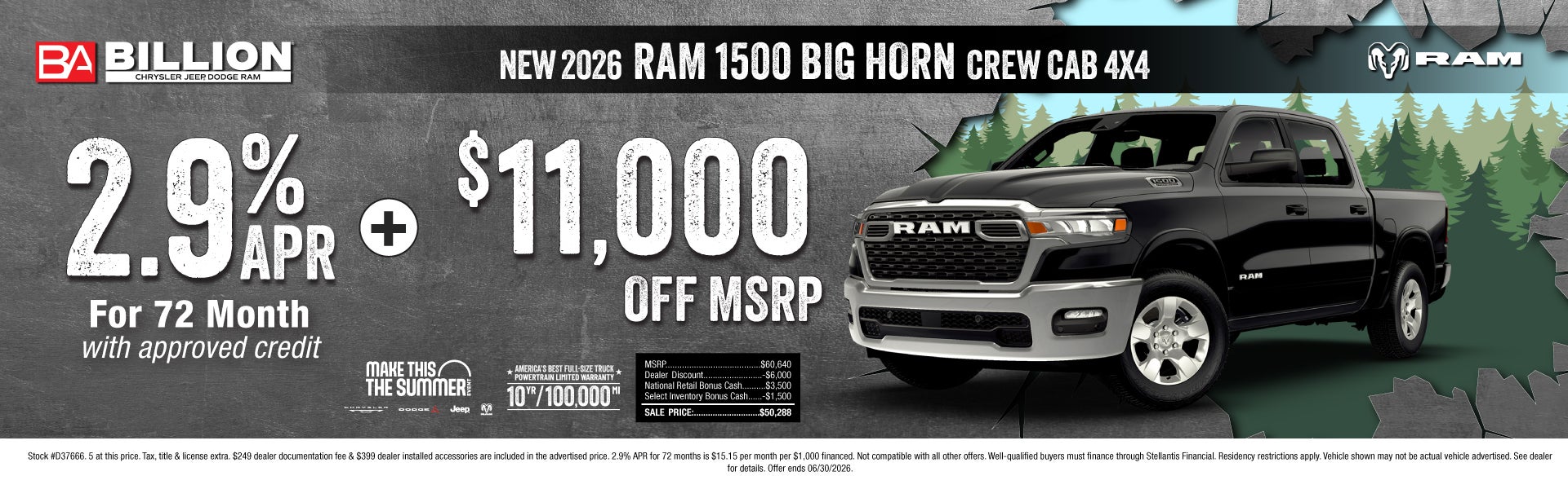 NEW 2026 RAM 1500 BIG HORN CREW CAB