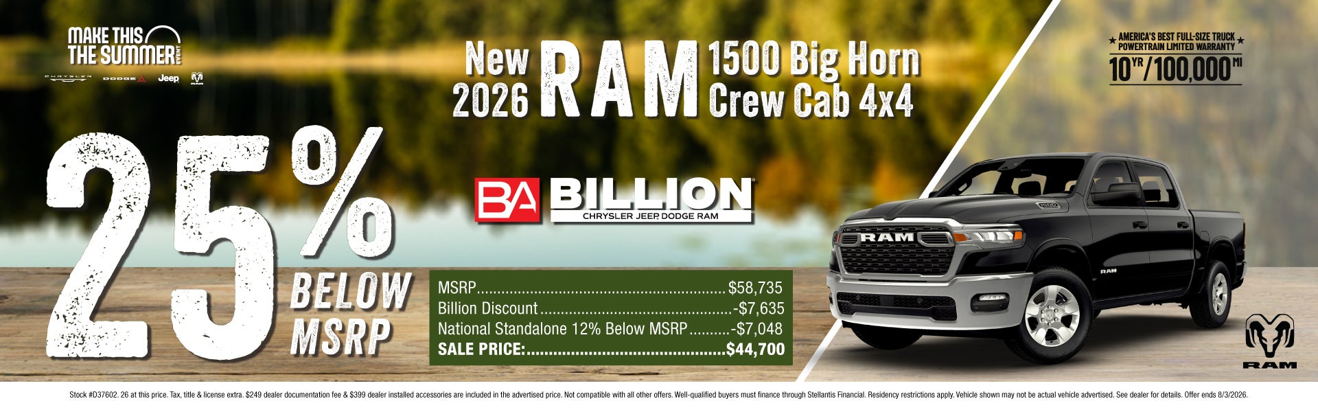 NEW 2026 RAM 1500 BIG HORN CREW CAB